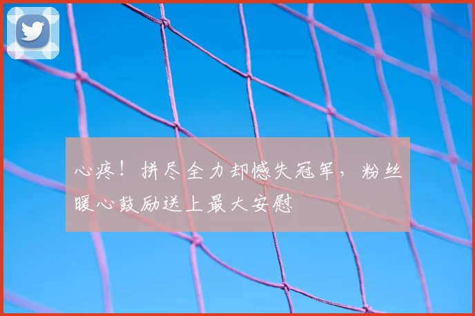 心疼！拼尽全力却憾失冠军，粉丝暖心鼓励送上最大安慰